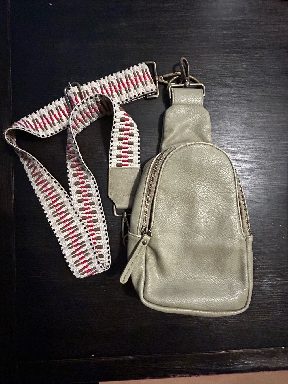 Anthropology Urban Originals Liberty Cross-Body Bag Mossy/Taupe